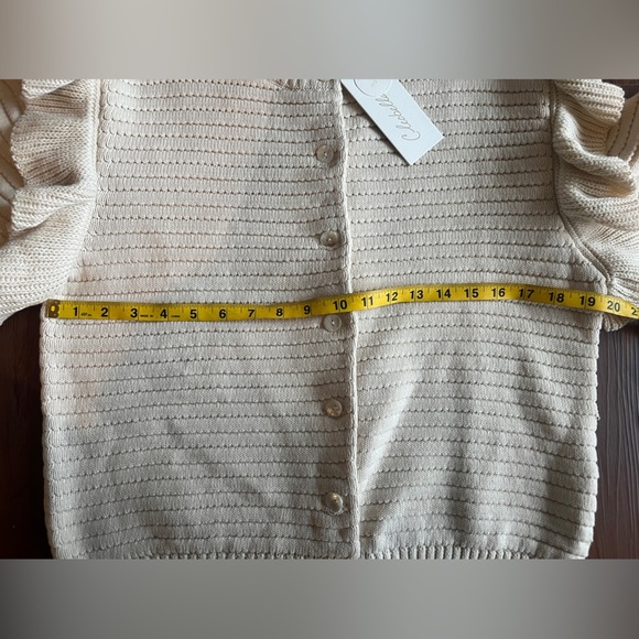 Cleobella Maelle Cardigan Ivory Organic Cotton Button-Down Sweater Size L NWT - Picture 7 of 7